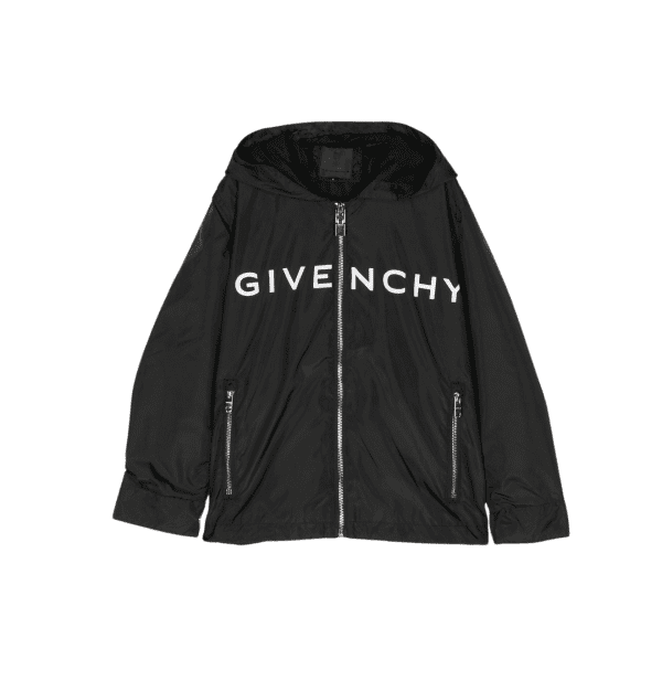 GIVENCHY KIDS LOGO-PRINT HOODED JACKET