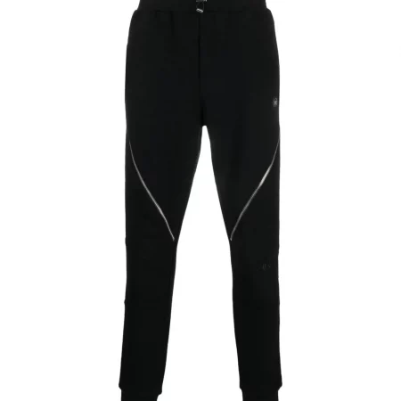 PHILIPP PLEIN CONSTRUCTED DECORATIVE-ZIP TRACK PANTS