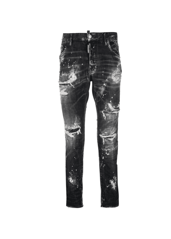 DSQUARED2 BLEACHED-FINISH COTTON JEANS