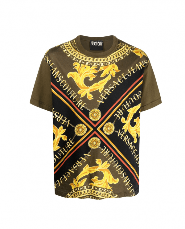 VERSACE JEANS COUTURE BAROQUE-PRINT COTTON T-SHIRT