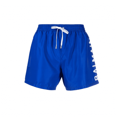 BALMAIN LOGO-PRINT SWIM SHORTS