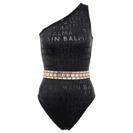 BALMAIN ONE SHOULDER SWIMSUIT