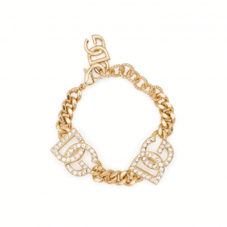 DOLCE & GABBANA CRYSTAL-EMBELLISHMENT LINK-CHAIN BRACELET