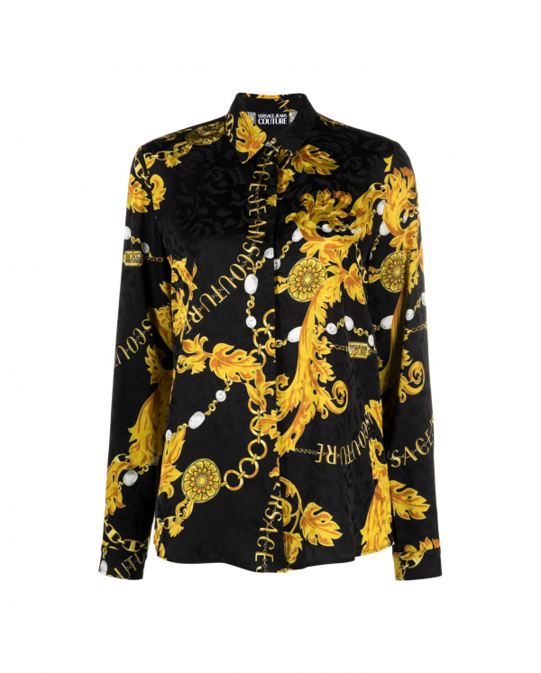 VERSACE JEANS COUTURE LOGO COUTURE PRINT BLOUSE