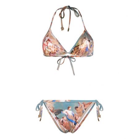 GRAPHIC-PRINT TRIANGLE-CUP BIKINI