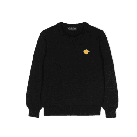 VERSACE KIDS EMBROIDERED LOGO JUMPER