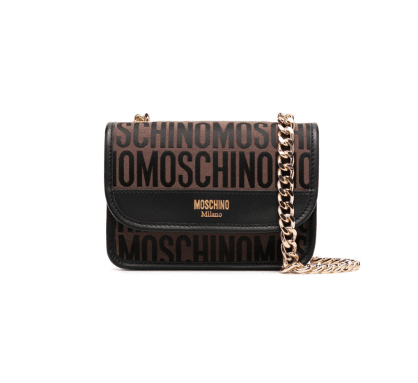 MOSCHINO MONOGRAM-PRINT CROSSBODY BAG