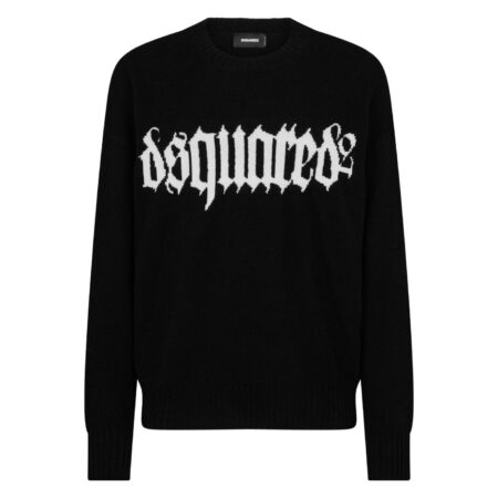 DSQUARED2 LOGO INTARSIA-KNIT JUMPER