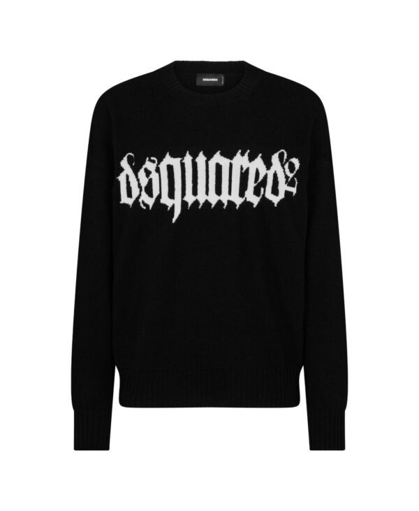 DSQUARED2 LOGO INTARSIA-KNIT JUMPER