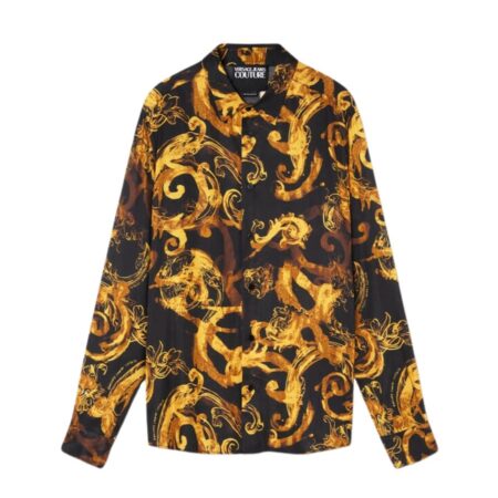 VERSACE JEANS COUTURE BAROQUE-PATTERN LONG-SLEEVE SHIRT