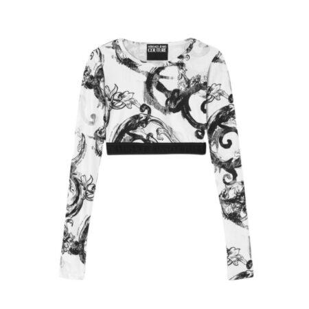 VERSACE JEANS COUTURE WATERCOLOUR COUTURE CROP TOP