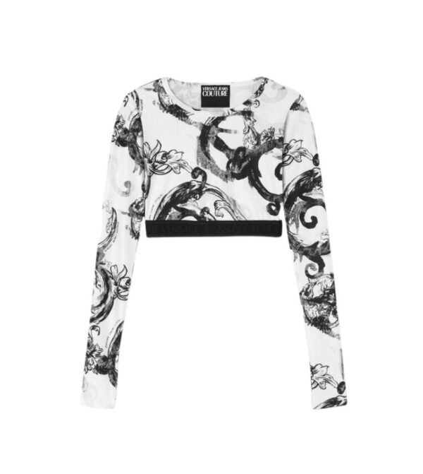 VERSACE JEANS COUTURE WATERCOLOUR COUTURE CROP TOP