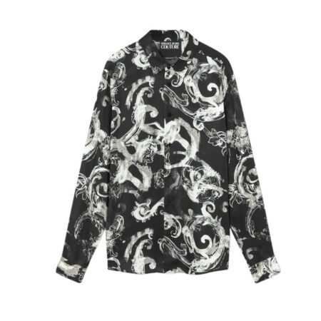 VERSACE JEANS COUTURE BAROQUE-PATTERN LONG-SLEEVE SHIRT