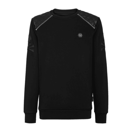 PHILIPP PLEIN LOGO-PRINT CREW-NECK SWEATSHIRT