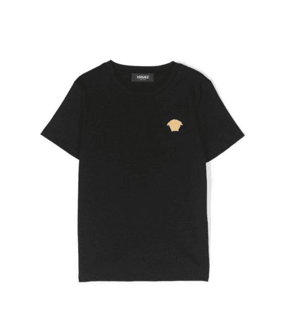 VERSACE KIDS MEDUSA HEAD-PATCH COTTON T-SHIRT