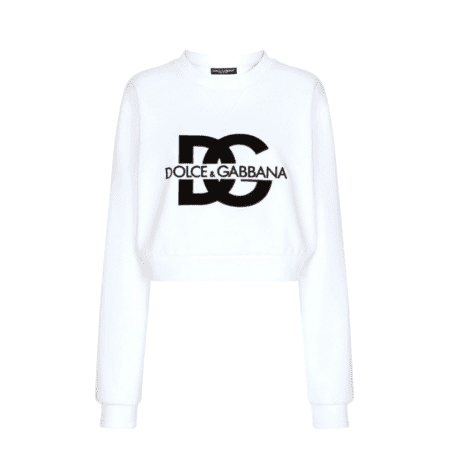 DOLCE & GABBANA LOGO-PRINT COTTON-BLEND SWEATSHIRT