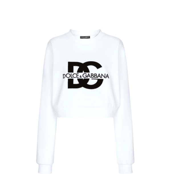 DOLCE & GABBANA LOGO-PRINT COTTON-BLEND SWEATSHIRT