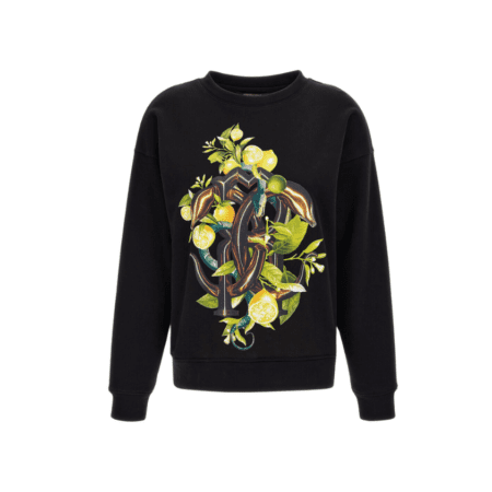 ROBERTO CAVALLI LEMON AND SNAKE PRINT SWEATSHIRT