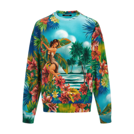 ROBERTO CAVALLI HAWAII PRINT SWEATSHIRT