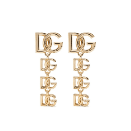 DOLCE & GABBANA LOGO-LETTERING DROP EARRINGS