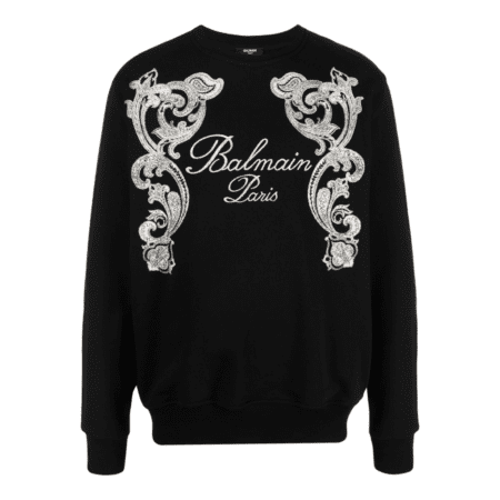 BALMAIN LOGO-PRINT COTTON SWEATSHIRT