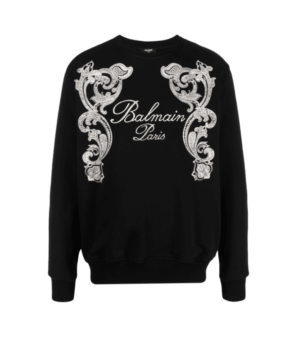 BALMAIN LOGO-PRINT COTTON SWEATSHIRT