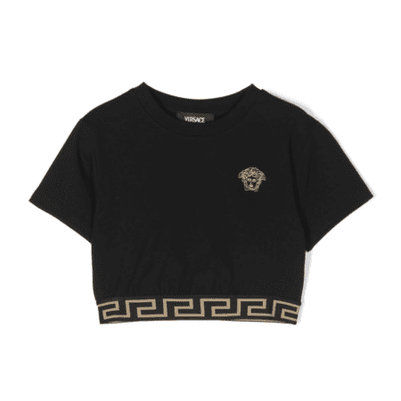 VERSACE KIDS MEDUSA-EMBROIDERED COTTON T-SHIRT