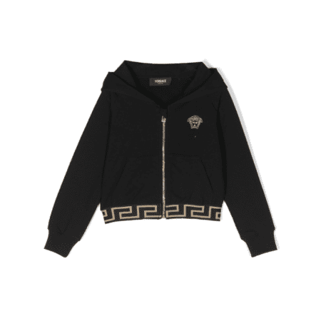 VERSACE KIDS MEDUSA-EMBROIDERED ZIP-UP HOODIE