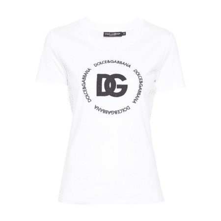 DOLCE & GABBANA EMBROIDERED-LOGO INTERLOCK T-SHIRT