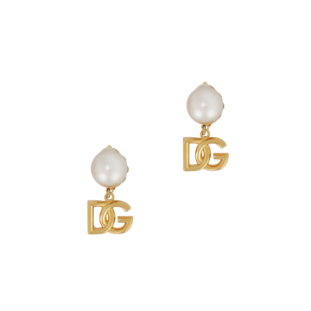 DOLCE & GABBANA WITH DG LOGO AND PEARL EARRINGS