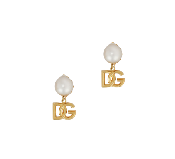DOLCE & GABBANA WITH DG LOGO AND PEARL EARRINGS