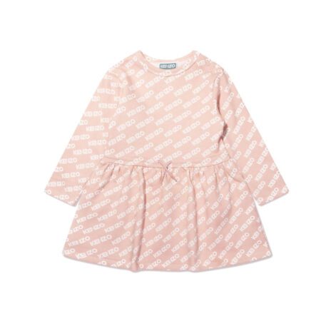 KENZO KIDS LOGO-PRINT FLARED DRESS