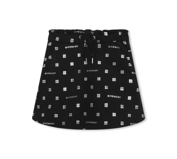 GIVENCHY KIDS LOGO-PRINT JERSEY-FLEECE A-LINE SKIRT