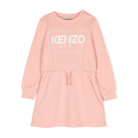 KENZO KIDS LOGO-PRINT COTTON DRESS