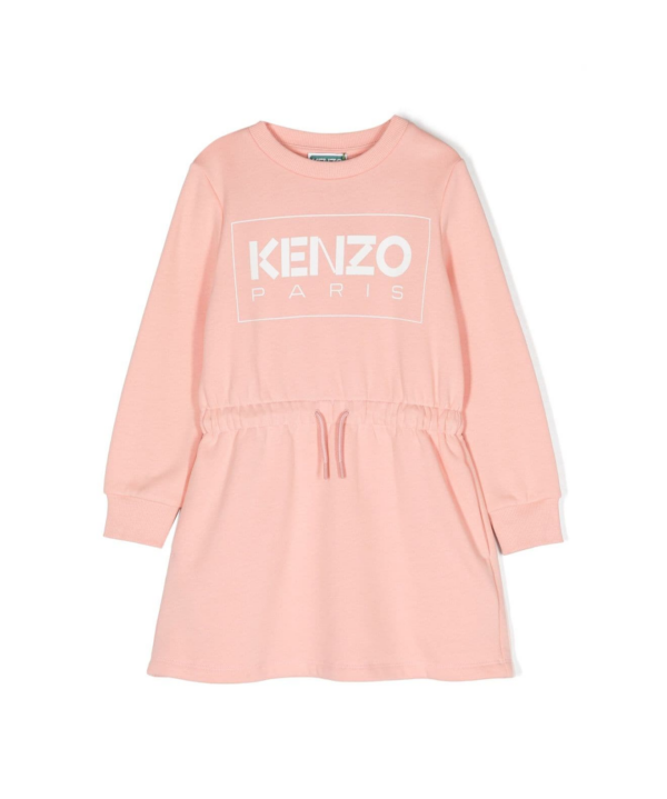 KENZO KIDS LOGO-PRINT COTTON DRESS