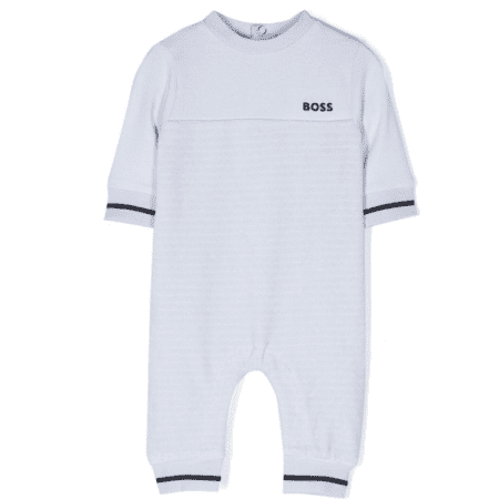 BOSS KIDSWEAR STRIPED VELVET-DETAIL BODY