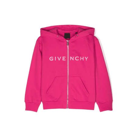 GIVENCHY KIDS LOGO-PRINT ZIP-UP HOODED JACKET