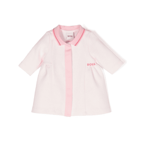 BOSS KIDSWEAR LOGO-EMBROIDERED POLO DRESS