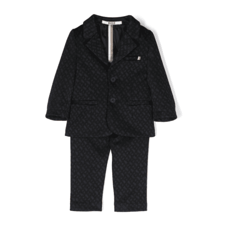 BOSS KIDSWEAR MONOGRAM SINGLE-BREASTED SUIT