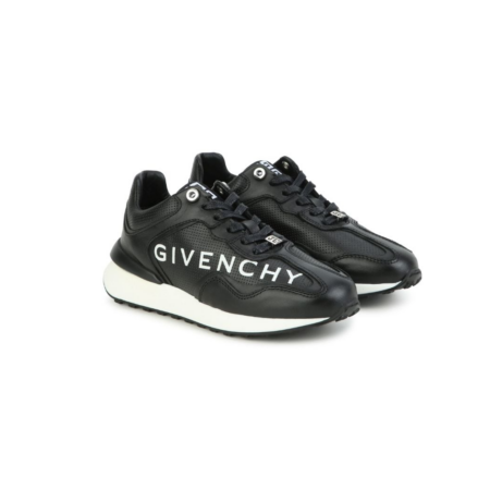 GIVENCHY KIDS LOGO-PRINT LACE-UP PANELLED SNEAKERS