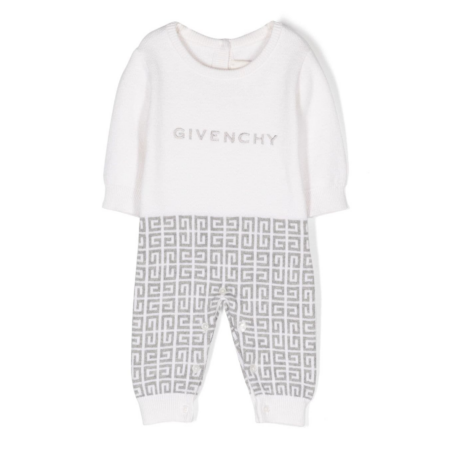GIVENCHY KIDS LOGO-PRINT KNITTED ROMPER