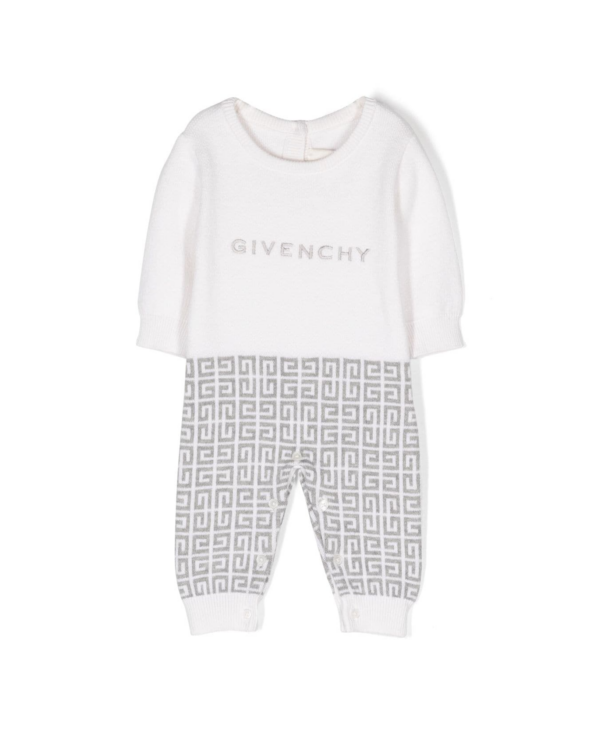 GIVENCHY KIDS LOGO-PRINT KNITTED ROMPER