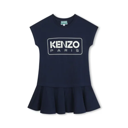 Kenzo Kids navy minidress with bold logo print, available at Lestyle Boutique, perfect for a chic casual look.