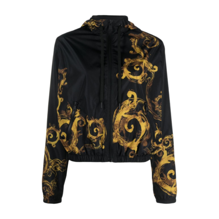 VERSACE JEANS COUTURE BAROCCO-PRINT HOODED JACKET