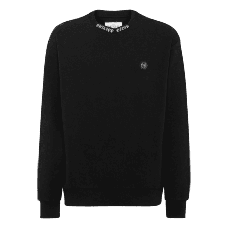 PHILIPP PLEIN LOGO-EMBROIDERED CREW-NECK SWEATSHIRT