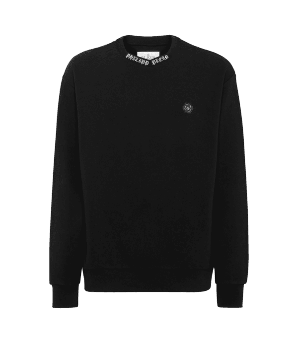 PHILIPP PLEIN LOGO-EMBROIDERED CREW-NECK SWEATSHIRT