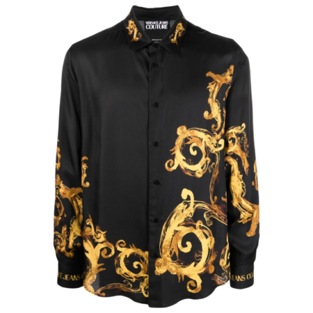 VERSACE JEANS COUTURE ABSTRACT-PRINT LONG-SLEEVE SHIRT
