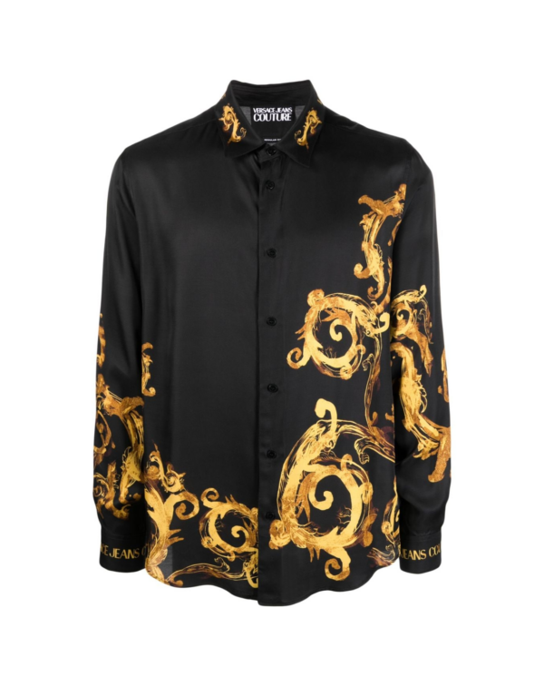 VERSACE JEANS COUTURE ABSTRACT-PRINT LONG-SLEEVE SHIRT