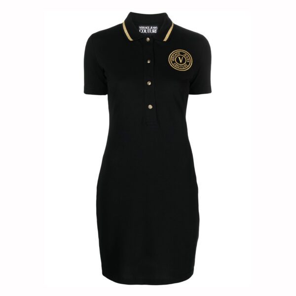 Versace Jeans Couture V-Emblem cotton polo minidress