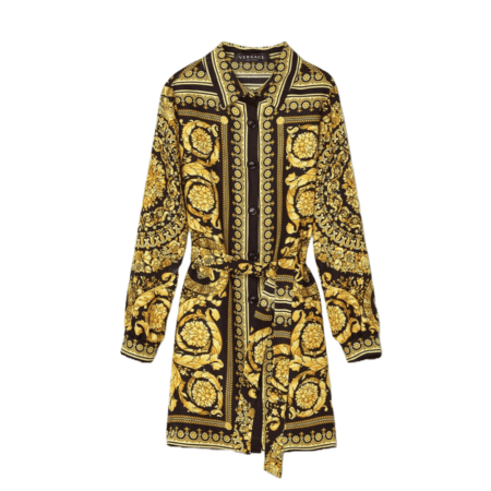 VERSACE KIDS BAROCCO KIDS-PRINT SILK DRESS